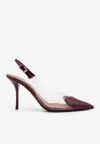 Alaïa Le Coeur 90 Slingback Pumps In Burgundy