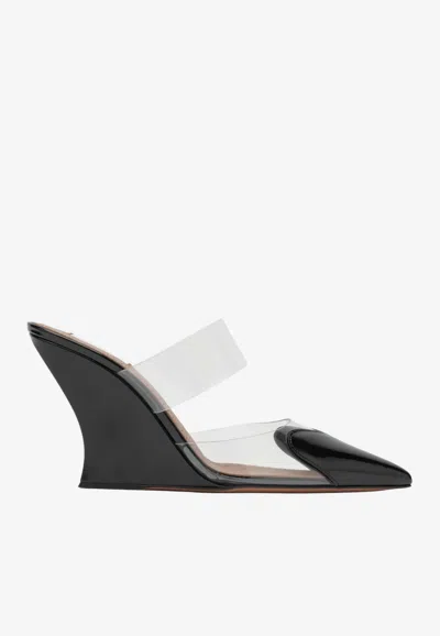 Alaïa Le Coeur 90 Wedge Mules In Black