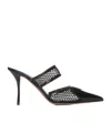 Alaïa La Coeur 90 Mesh And Patent-leather Mules In Black