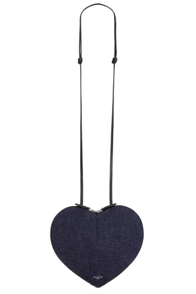 Alaïa Le Coeur Bag In Bleu Denim