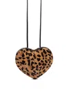 Alaïa Womens Alaia Le Coeur Leopard-pattern Brushed Leather Shoulder Bag