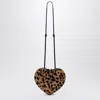Alaïa Le Coeur Bag In Leopard-print Calf Hair In Black