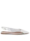 Alaïa Heart Clear Slingback Ballerina Flats In White
