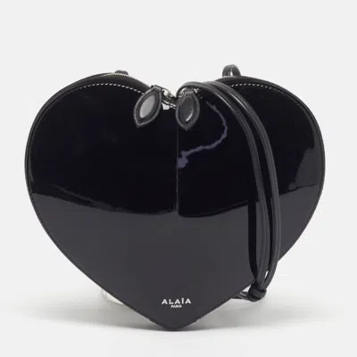 Pre-owned Alaïa Le Coeur Black Leather Crossbody Bag