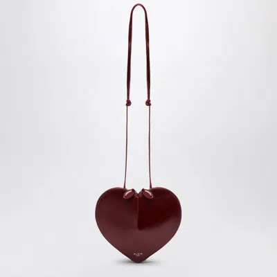 Alaïa Le Coeur Bordeaux Leather Bag In Red