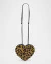 Alaïa Le Coeur Leopard-print Leather-trimmed Calf Hair Shoulder Bag In 157 Brun Sepia