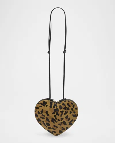 ALAÏA LE COEUR CROSSBODY BAG IN LEOPARD CALF HAIR