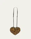 Alaïa Le Coeur Leopard-print Leather-trimmed Calf Hair Shoulder Bag In 157 Brun Sepia