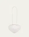 Alaïa Le Coeur Crossbody Bag In Lux Leather In Blanc Optique