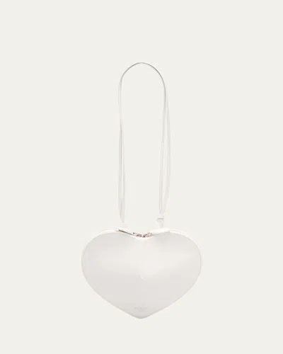 Alaïa Le Coeur Crossbody Bag In Lux Leather In White