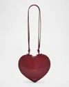 Alaïa Le Coeur Crossbody Bag In Lux Leather In Burgundy