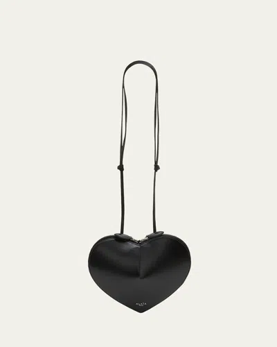 Alaïa Le Coeur Crossbody Bag In Lux Leather In Noir