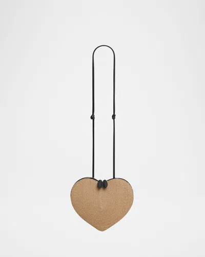 Alaïa Le Coeur Crossbody Bag In Paper Straw