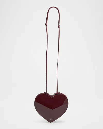 Alaïa Le Coeur Crossbody Bag In Patent Leather In Burgundy