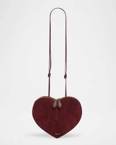 Alaïa Le Coeur Crossbody Bag In Suede