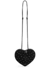 Alaïa Le Coeur Crystal-embellished Suede Cross-body Bag In Black