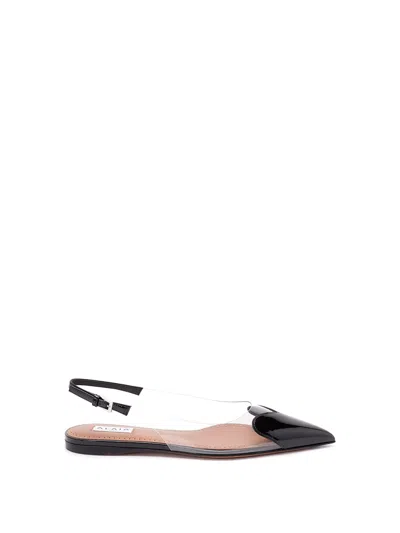 Alaïa `le Coeur` Flat Slingbacks In Patent Calfskin