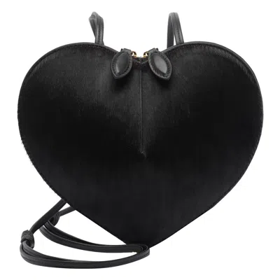 Alaïa Alaia Le Coeur Haircalf Crossbody Bag In Black