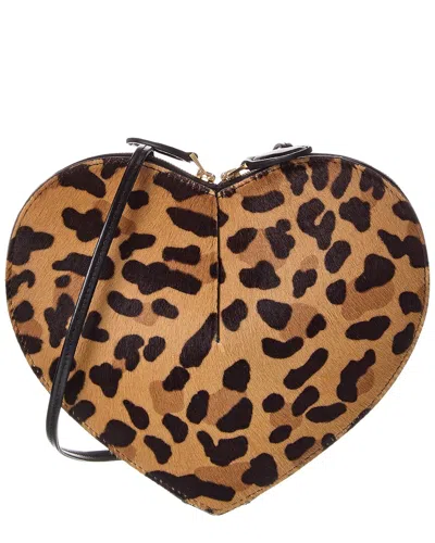 Alaïa Alaia Le Coeur Haircalf Crossbody In Animal Print