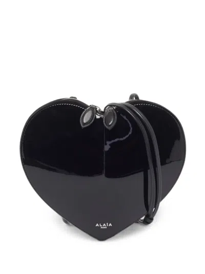 Pre-owned Alaïa Le Coeur Heart-shaped Crossbody Bag In Black