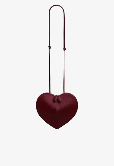 Alaïa Le Coeur Heart-shaped Pony Hair Crossbody Bag In Cherry