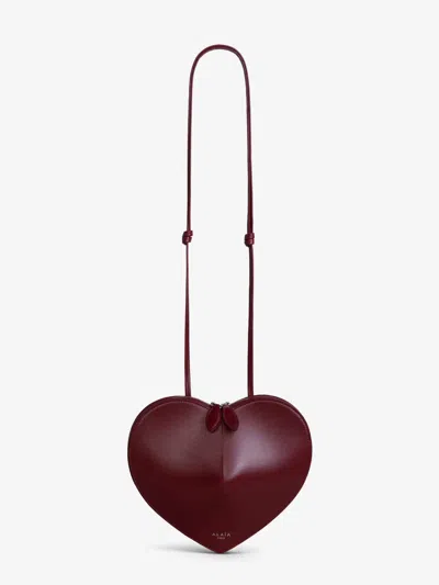 Alaïa Le Coeur Leather Crossbody Bag In Red