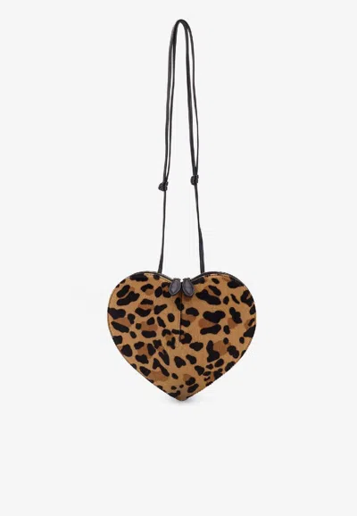 Alaïa Alaia Le Coeur Bag In Leopard-print Calf Hair Women In Black