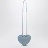 Alaïa Le Coeur Light Blue Leather Crossbody Bag In Blue