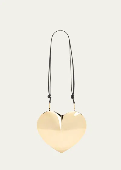 Alaïa Le Coeur Crossbody Bag In Lux Leather In Peche