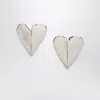 Alaïa Alaia Le Coeur Torn Silver Earrings Women In Metallic