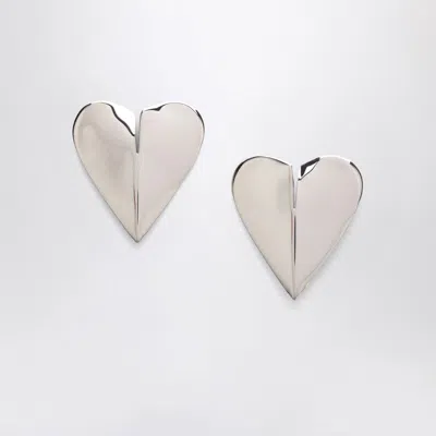 ALAÏA LE COEUR MINI EARRINGS SILVER