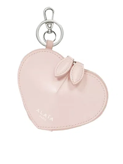 Alaïa Le Coeur Mini Pink Leather Purse In Rose Dragee
