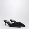 Alaïa Alaia Le Coeur Mule In Black Satin Women In Black