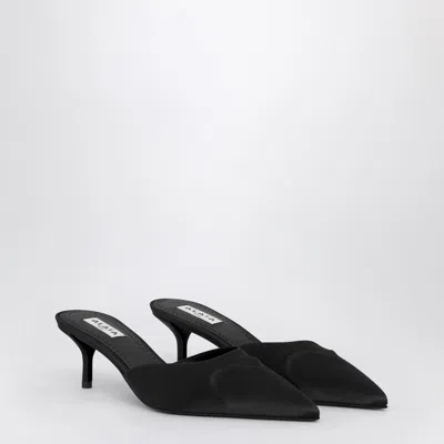 ALAÏA ALAIA LE COEUR MULE IN BLACK SATIN WOMEN