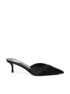 Alaïa Le Coeur Mule In Black Satin In Black