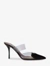Alaïa Pointed Toe Slippers In Calf And Patent Leather In Black