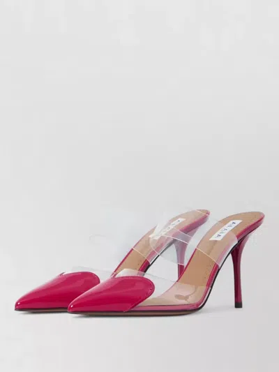 Alaïa Le Coeur Mules Heart Detail Stiletto In Pink