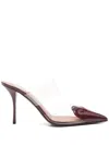 Alaïa Le Caur 90 Patent Leather And Pu Mules In Red
