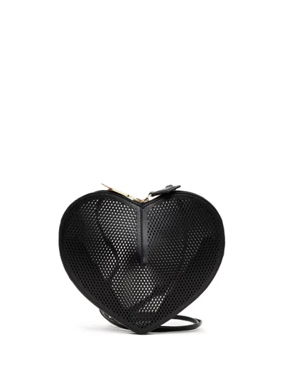 ALAÏA ALAÏA LE COEUR NET LEATHER CROSSBODY BAG