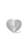 Alaïa Le Coeur Shoulder Bag In Leather With Fishnet Motif In White