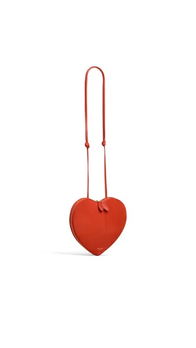 Alaïa Alaia Le Coeur Orange Suede Bag In Burgundy