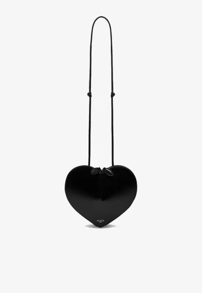 Alaïa Le Coeur Patent Leather Crossbody Bag In Black