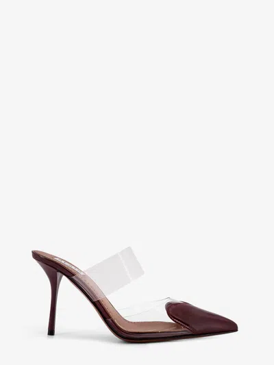 Alaïa Le Coeur Patent Leather Sandals In Red