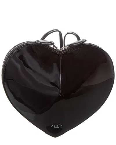 Alaïa Alaia Le Coeur Patent Shoulder Bag In Black