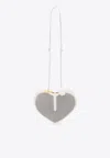 Alaïa Le Coeur Perforated Leather Crossbody Bag In White