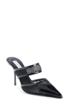 Alaïa La Coeur 90 Mesh And Patent-leather Mules In Noir