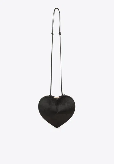 Alaïa Le Coeur Pony Hair Shoulder Bag In Brown