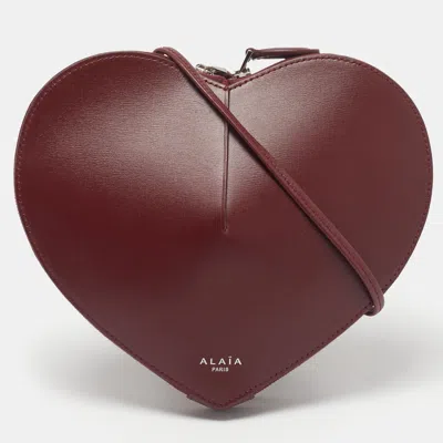 Pre-owned Alaïa Le Coeur Red Leather Shoulder Bag