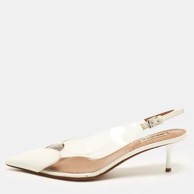 Pre-owned Alaïa Le Coeur Size 38 White/transparent Pvc Slingback Pumps