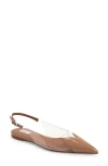 Alaïa Le Caur Patent Leather And Pu Slingback Flats In Chair